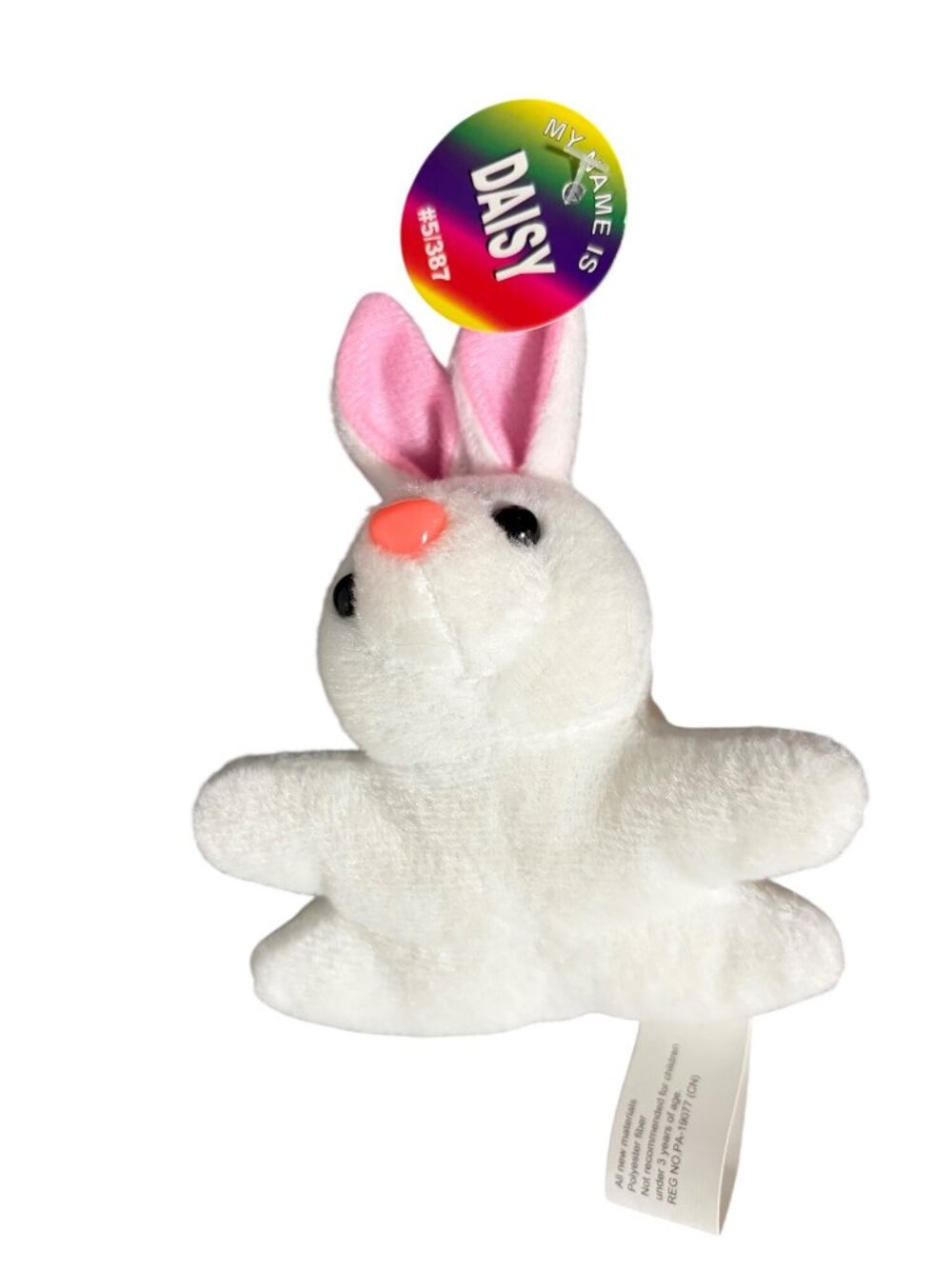 Oriental Trading Daisy Bunny Rabbit Mini Plush Stuffed White Animal Doll Toy 5 i